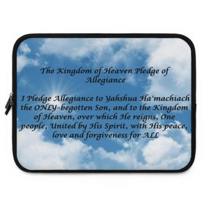 Kingdom Pledge, Yahshua, Laptop Sleeve, Christian Tech Case, Faith-Based Gift, Motivational Accessory, Spiritual Laptop Bag