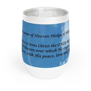 Kingdom Pledge, Jesus, Wine Tumbler, Motivational Drinkware, Sky Design, Perfect for Gatherings, Gifts, Bible Study