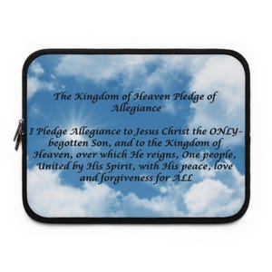 Kingdom Pledge, Jesus, Laptop Sleeve, Christian Tech Case, Faith-Based Gift, Motivational Accessory, Spiritual Laptop Bag