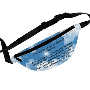 Kingdom Pledge, Yahshua, Clouds Fanny Pack | Faithful Travel Bag | Unisex Hip Bag | Perfect for Festivals, Outdoors, and Daily Use