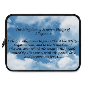 Kingdom Pledge, Jesus, Laptop Sleeve, Christian Tech Case, Faith-Based Gift, Motivational Accessory, Spiritual Laptop Bag