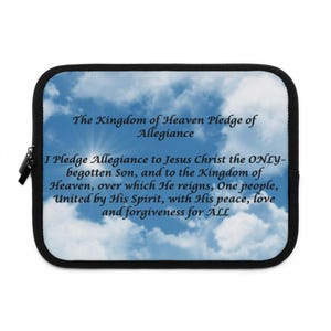 Kingdom Pledge, Jesus, Laptop Sleeve, Christian Tech Case, Faith-Based Gift, Motivational Accessory, Spiritual Laptop Bag