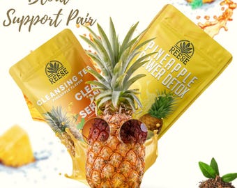Pineapple Tea and Drink Mix Set • Herbal Blend and Detox (2-Piece)