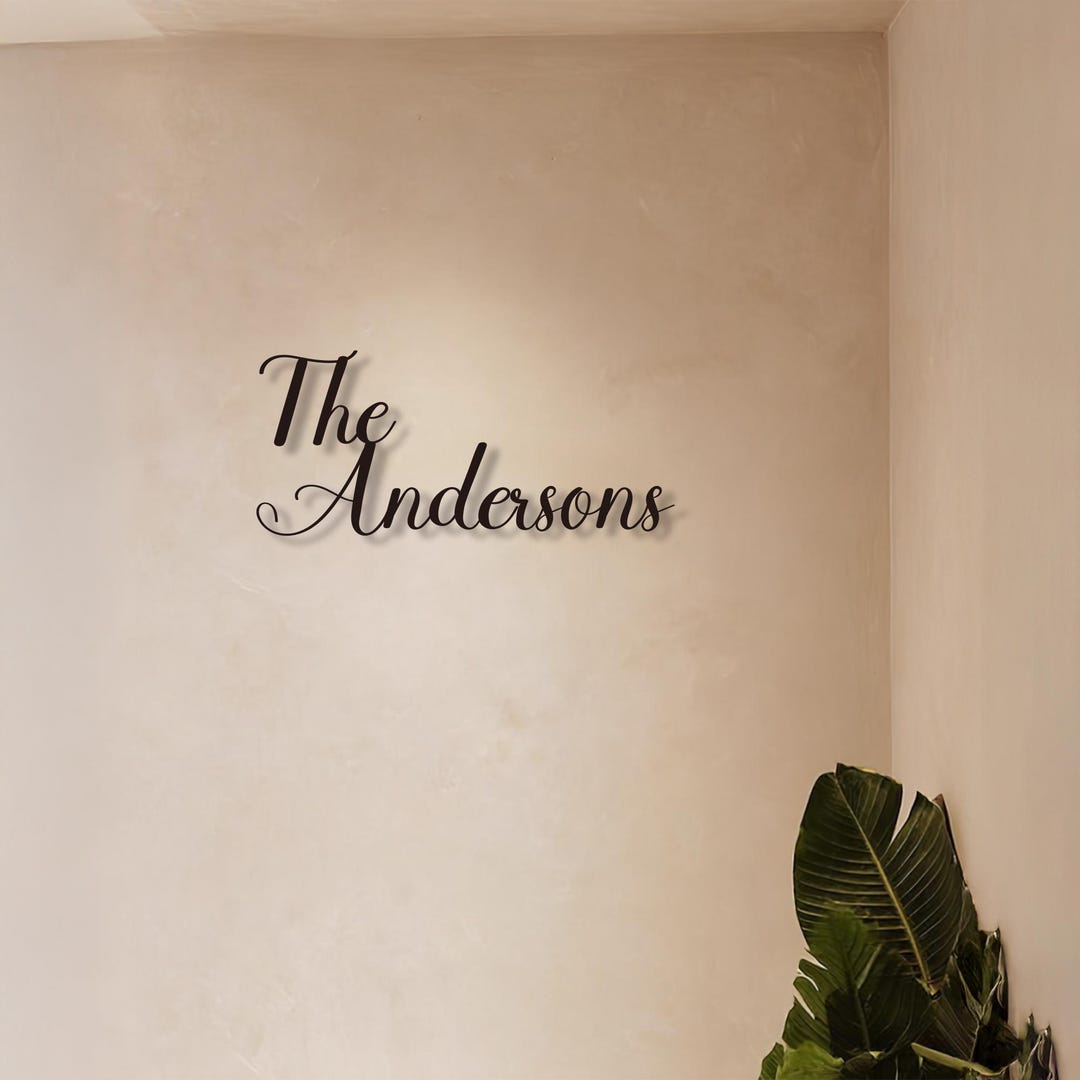 Personalized Family Name Metal Sign, Custom Last Name Wall Decor ...