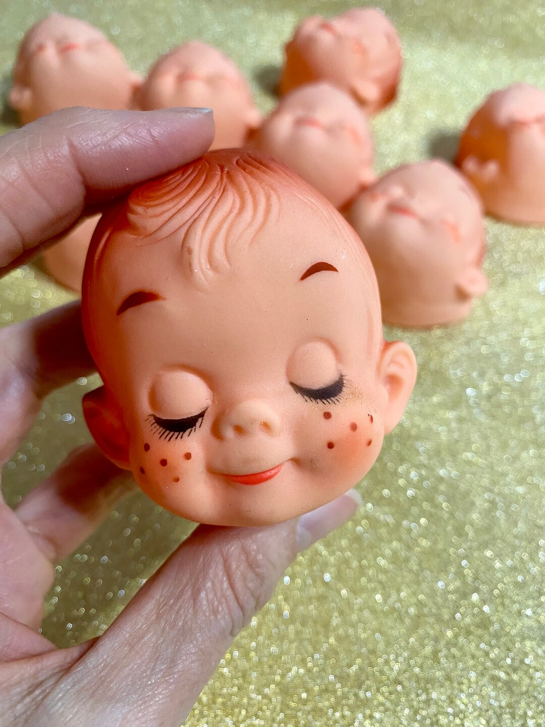 12 Vintage Vinyl Doll Faces Etsy