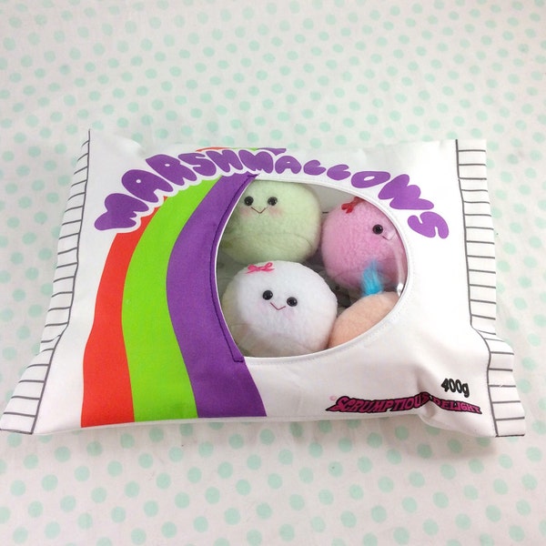 Reserved for Katie.A Bag of Marshmallows in Plush..multi-coloured marshmallows