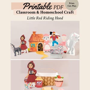 Little Red Riding Hood Paper Playset: 3D Storytelling Craft, Cut & Paste Activity (PDF Download)