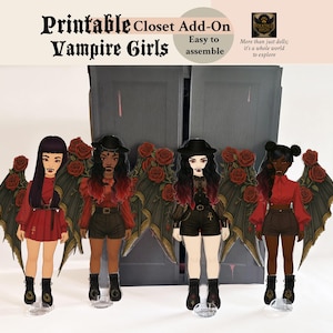 3D Printable Vampire Girl Mode Schrank Möbel Add-On mit 16 Outfits, & Accessoires PDF