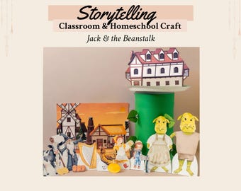 Jack & the Beanstalk Fairy Tale Storybook Play Set | Printable Classroom Story Kit | Interactive Fantasy Story Craft  | Storytelling Craft