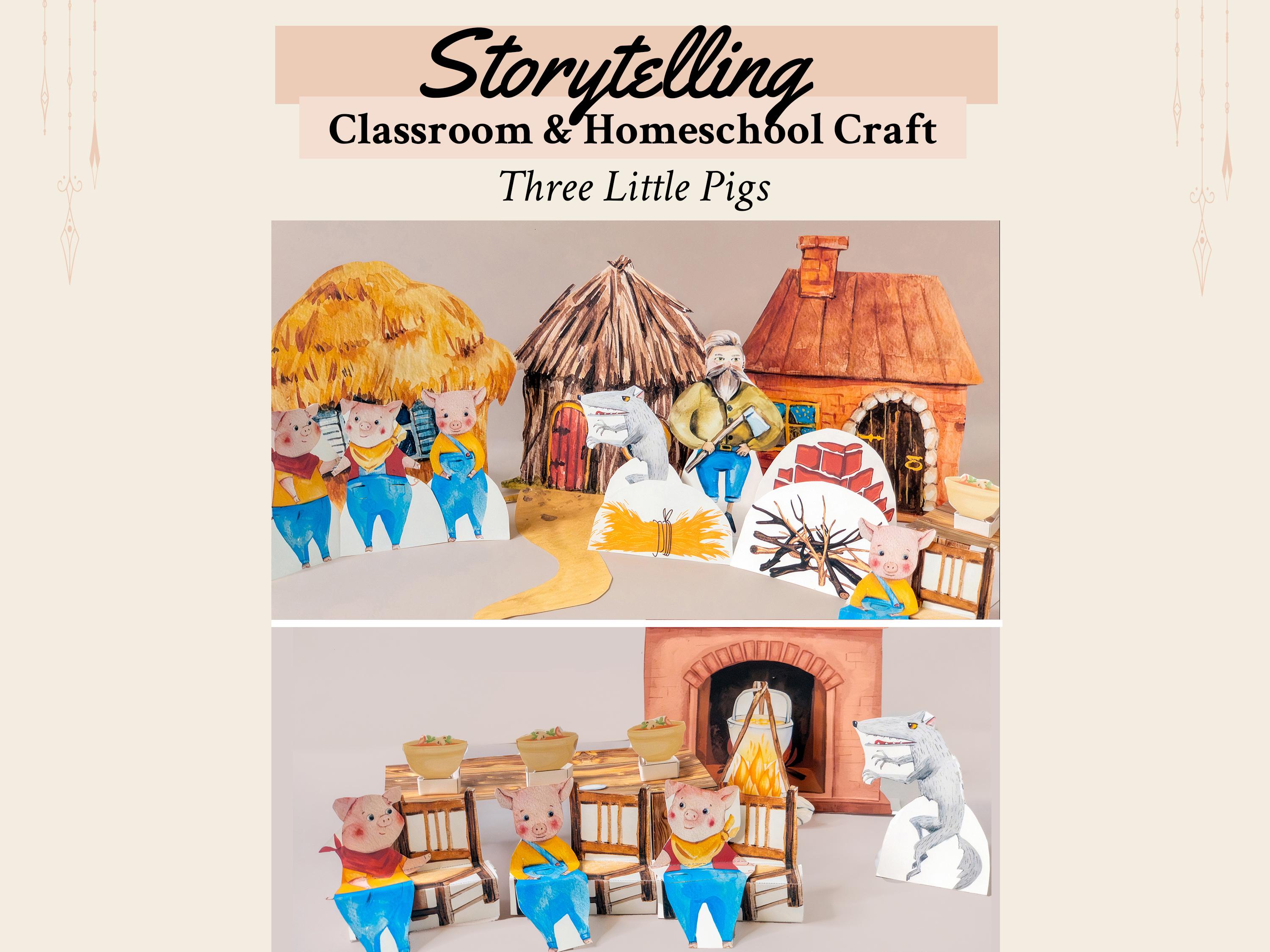 37 Adorable Pig Crafts for Kids On a Rainy Day 32 Three Little Pigs Classroom Storytelling Activity Homeschool…