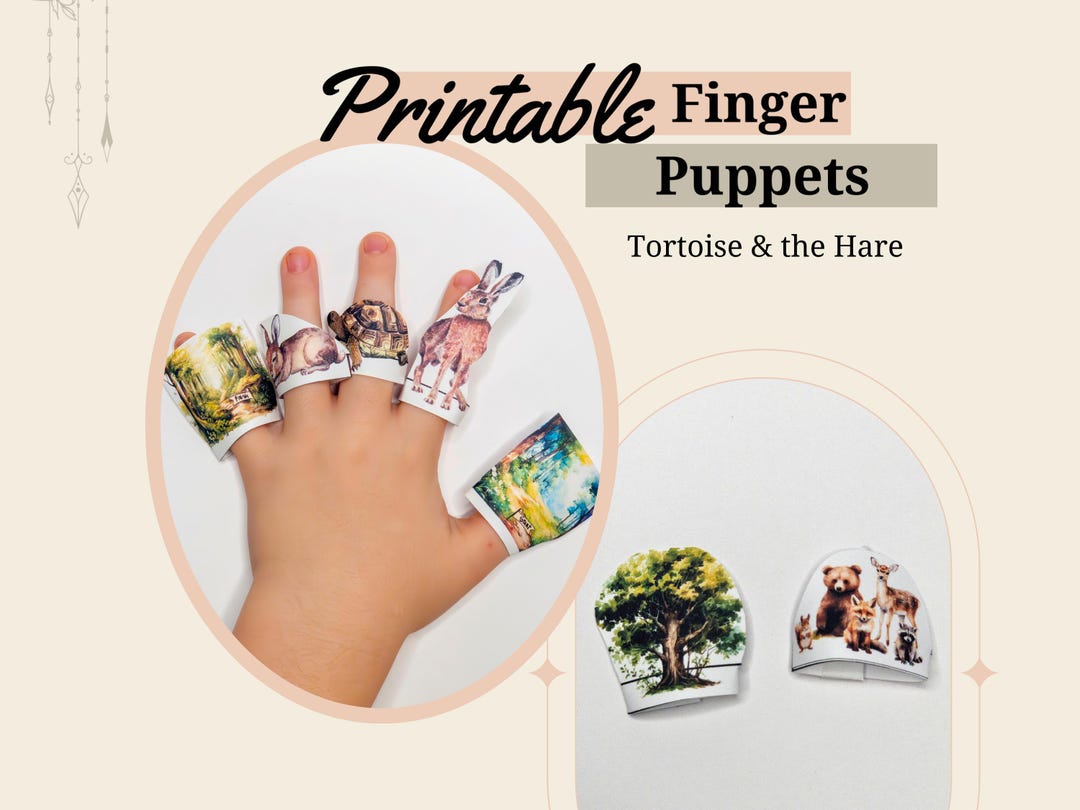 The Tortoise & Hare Finger Puppets, Craft and Literacy Activity, Easy ...