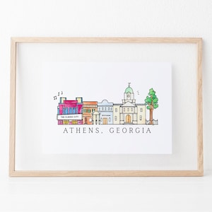 Athens, Georgia Skyline Art Print