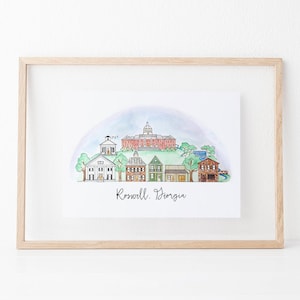 Roswell, Georgia Skyline Art Print