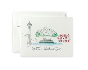 Seattle, Washington Greeting Card or Notecard Set