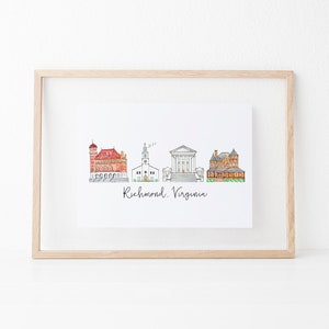 Richmond, Virginia Skyline Art Print
