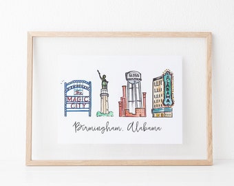 Birmingham, Alabama Skyline Art Print