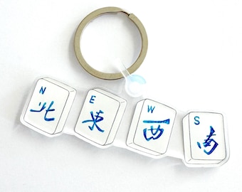 Mahjong NEWS Keychain, Mahjong Gift, Mahjong Party Decor, Tile Game Gift, Hostess Gift