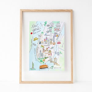 New York City Map Art Print: Available in Multiple Sizes