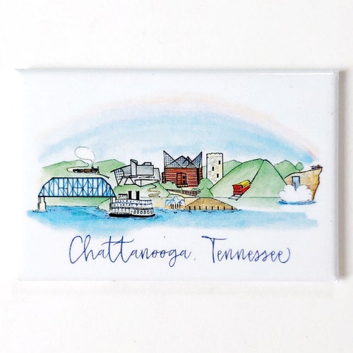 Chattanooga Tennessee Skyline Printable Wall Decor Fine Line Etsy