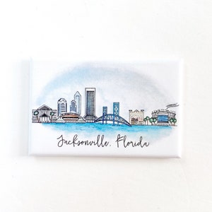 Jacksonville, Florida Magnet: small gifts featuring watercolor artwork