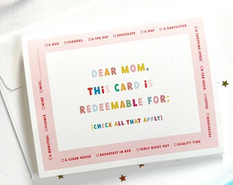 Mother's Day Check the Box Greeting Card or Notecard Set