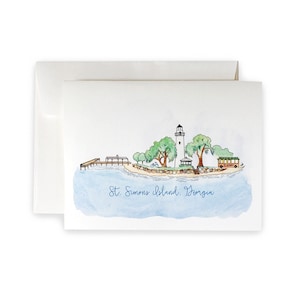 Saint Simons Island Skyline Notecard Set