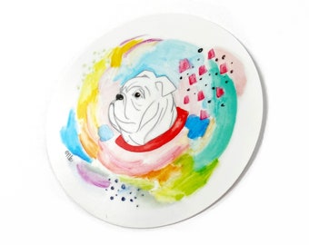 Bulldog Watercolor Sticker