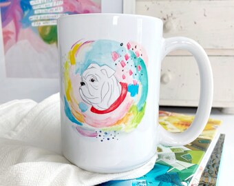 Bulldog Watercolor Mug