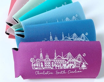 Charleston Rainbow Row SLIM Can Holders