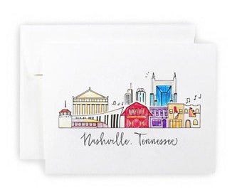 Nashville, Tennessee Skyline Notecard Set