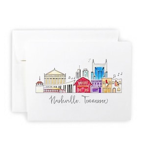Nashville, Tennessee Skyline Notecard Set
