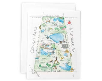 Central Park Map Notecard Set