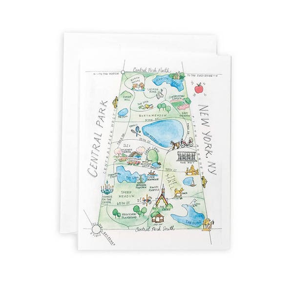 Central Park Map Notecard Set