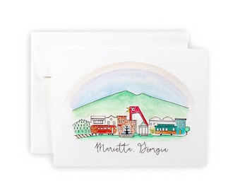 Marietta, Georgia Skyline Notecard Set