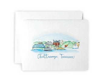 Chattanooga, Tennessee Skyline Notecard Set