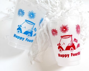 Golfcart 4th of July Party Cups