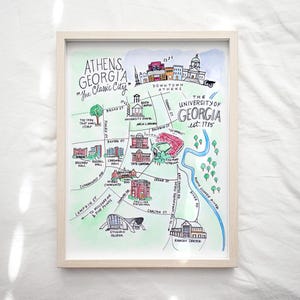 Athens, Georgia Campus Map Art Print