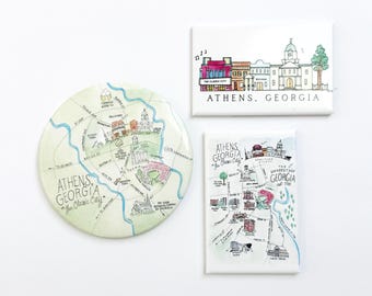 Athens, Georgia Magnets: small gifts featuring watercolor artwork