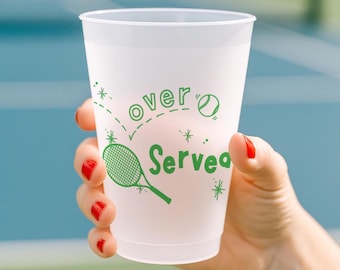 Over Served Tennis Party Cups