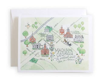 Madison, Georgia Map Notecard Set