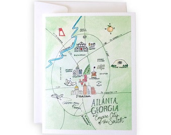 Atlanta, Georgia Map Notecard Set