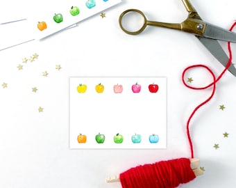 Rainbow Apples Gift Tags