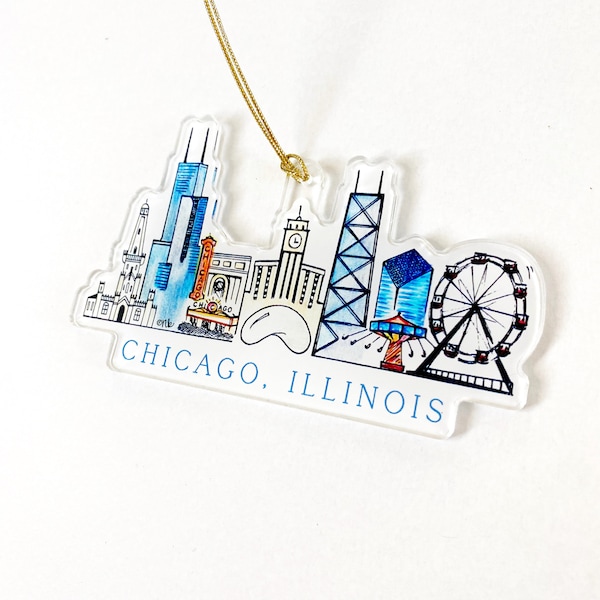 Chicago Bean Ornament Etsy