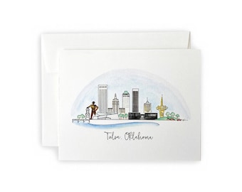 Tulsa, Oklahoma Skyline Notecard Set