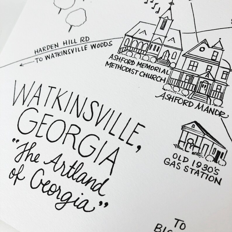 Watkinsville Map 8x10 Art Print Etsy