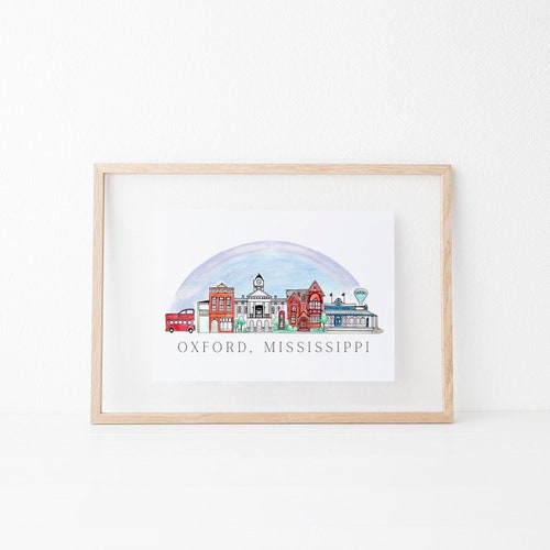 Oxford Mississippi Watercolor Print Bundle Digital Art Print Etsy