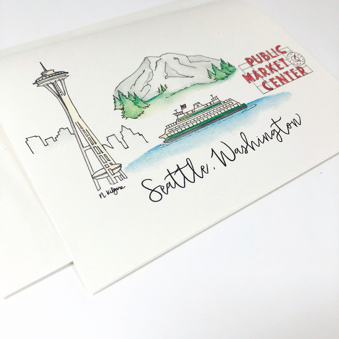 Seattle Washington Greeting Card or Notecard Set Etsy