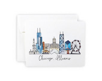 Chicago, Illinois Skyline Notecard Set