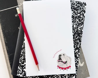 Bloc de notas Bulldog: Bloc de notas de la UGA, regalo para estudiantes universitarios de la UGA, regalo para amantes de los Bulldogs, regalo Bulldog