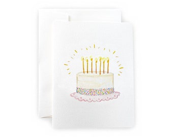 Birthday Cake Greeting Card or Notecard Set